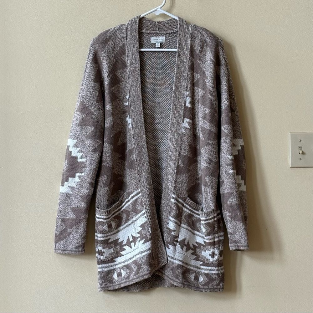 Lucky Brand Southwestern Aztec Open Cardigan Sweater